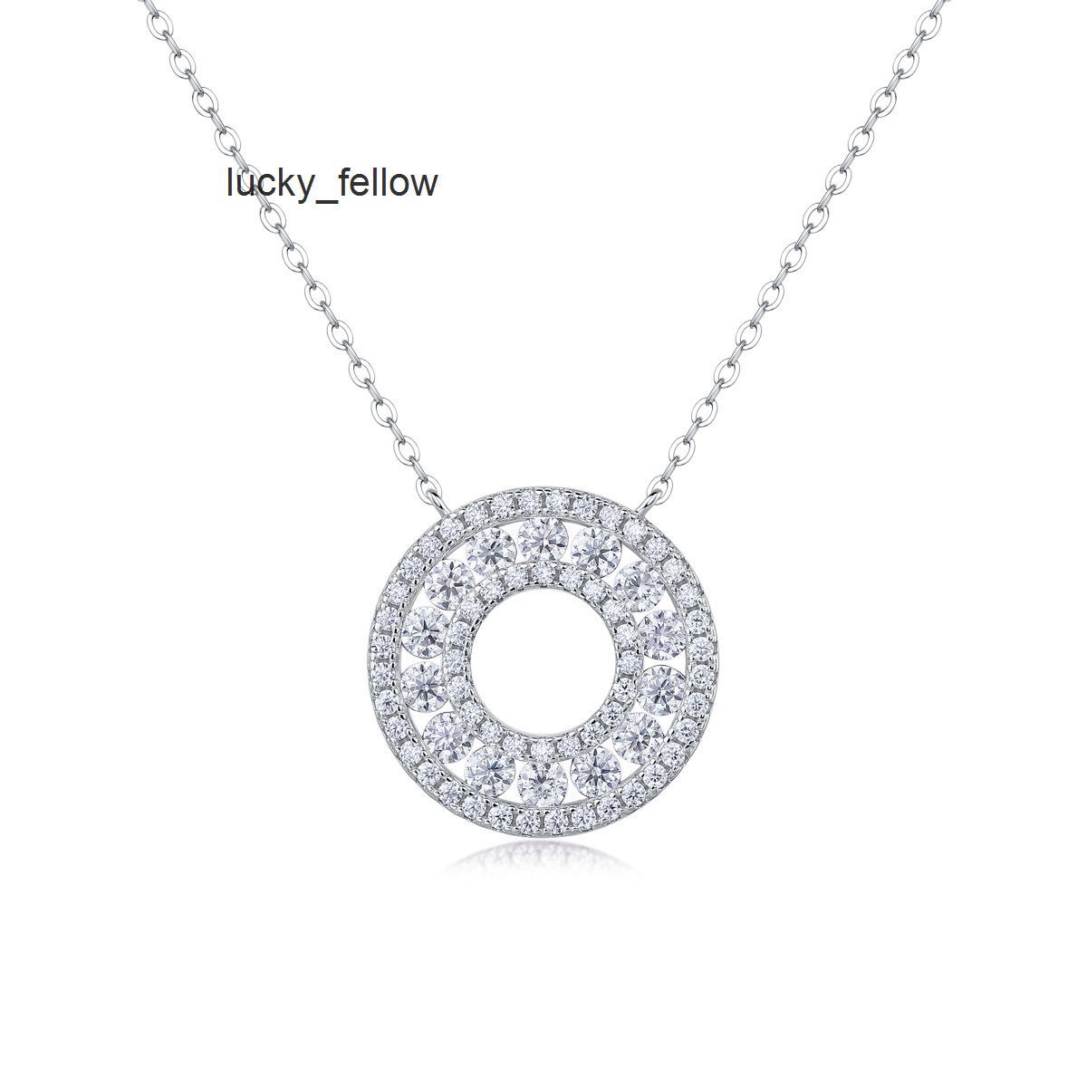 S925 Silver Moissanite Pendant Necklace Fashion Short Accessories Source for Wholesale Gift in Stock
