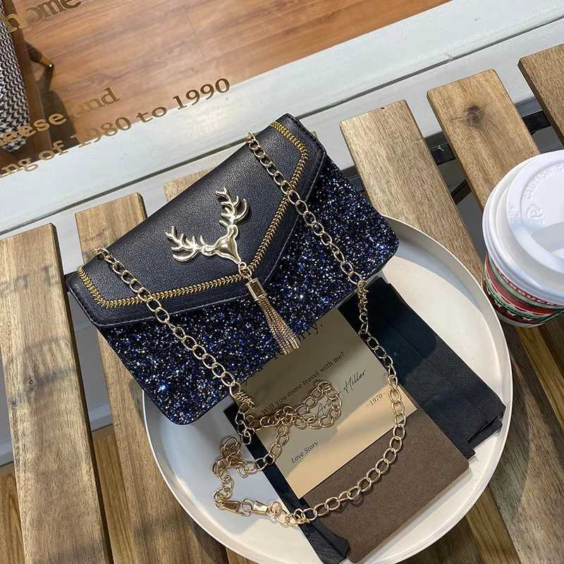 2025 Korean Style Sparkle Chain Crossbody Bag Women Fringe Shoulder Purse Fashion Classic Small Bags Free Shipping Hot SaleT2511112