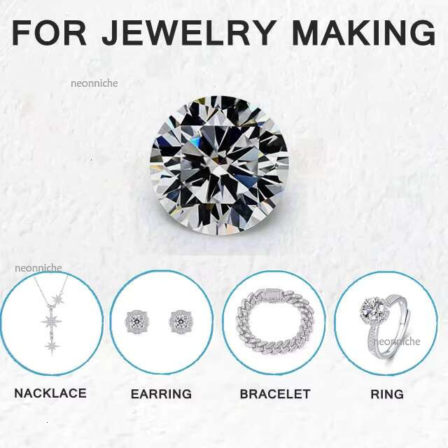 Qianjian Jewelry Classic Gold Plated Sterg Sier VVS Moissanite Dia Earrings