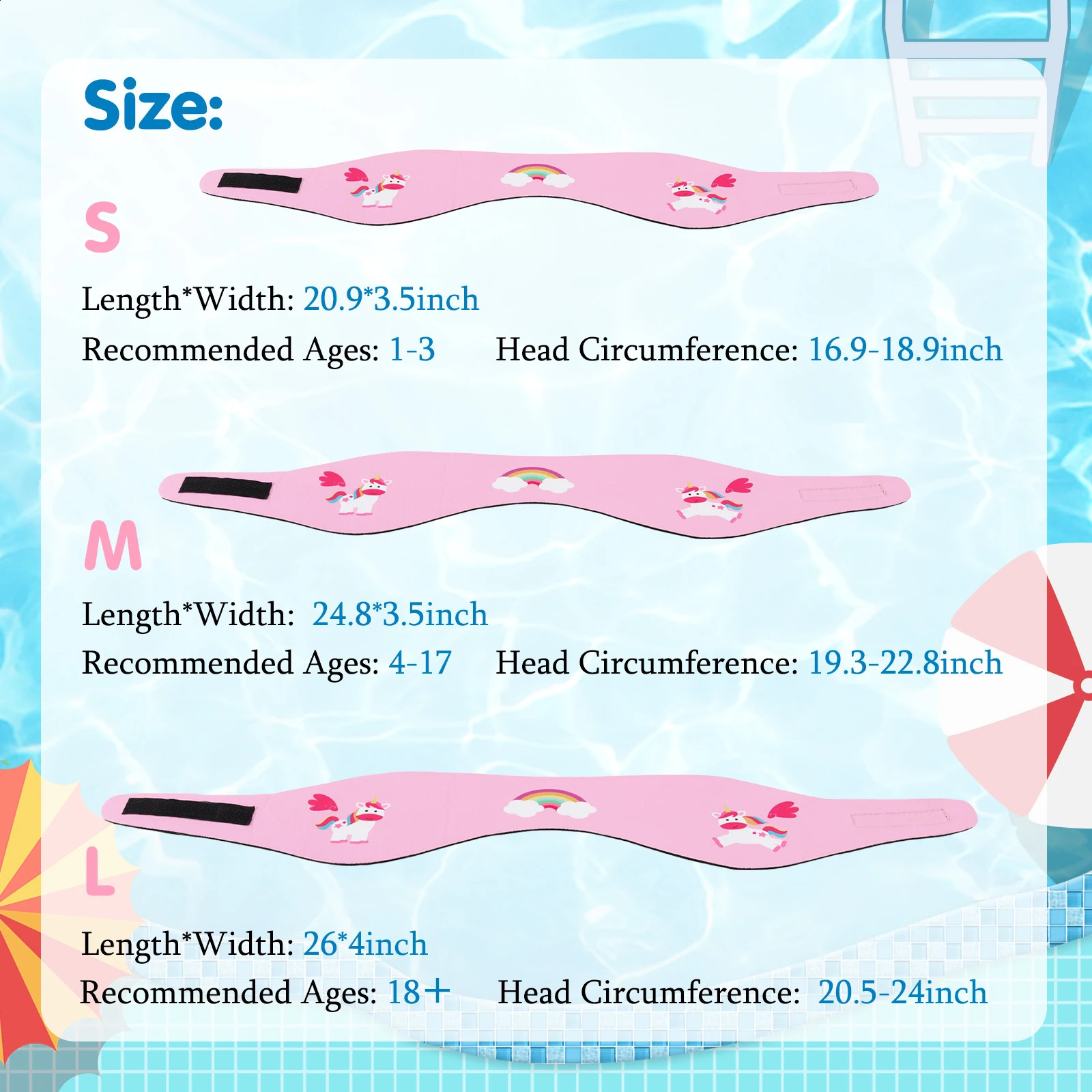 HeySplash Swimming Headband Swim Earplugs Kids Ear Plugs Ear Band Swimmer Ear Protection Elastic Neoprene Ear Guard 250411