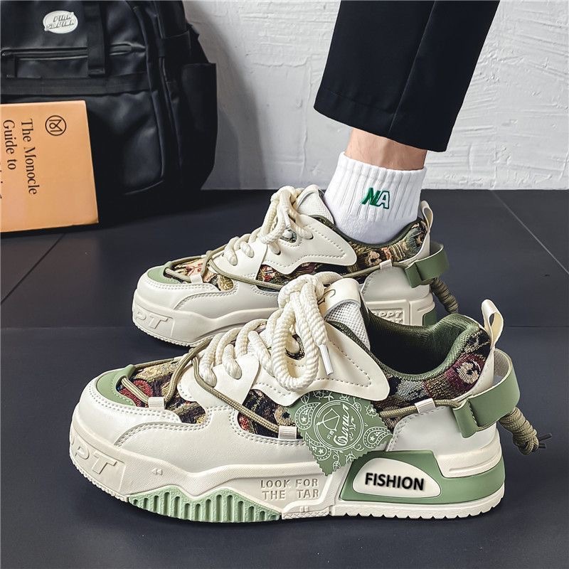 Spring Men'S Shoes New Breathable Designer Shoes Man Trendy All Match Thick Sole Sports Casual Shoes Daddy Shoes 2025s