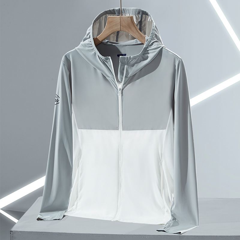Upf50 Outdoor Skin Clothes Mens Ice Silk Sunscreen Shirt Summer Windbreaker Womens Uv Resistant Hooded Breathable Sunscreen Clothing