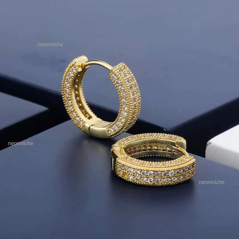 Hip Hop Style Iced Out Mossanite Sier Gold Plated GRA Moissanite Dia Stud Earring for Men