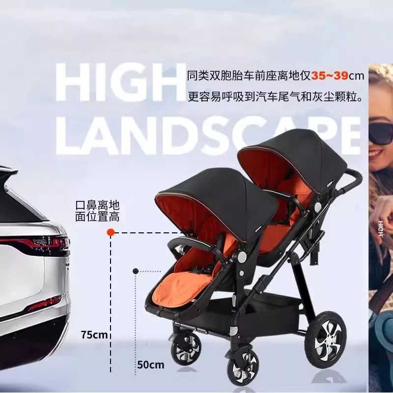 Twins baby strollers can sit down and lie down for a second child before and after lightweight folding W250411