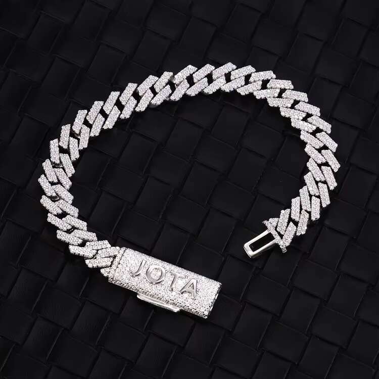 Yu Ying Wholesale Hiphop Jewelry 2rows 8mm Miami Cuban Link Chain Moissanite With 925 Sterling Silver VVS1-D Cuban Necklaces