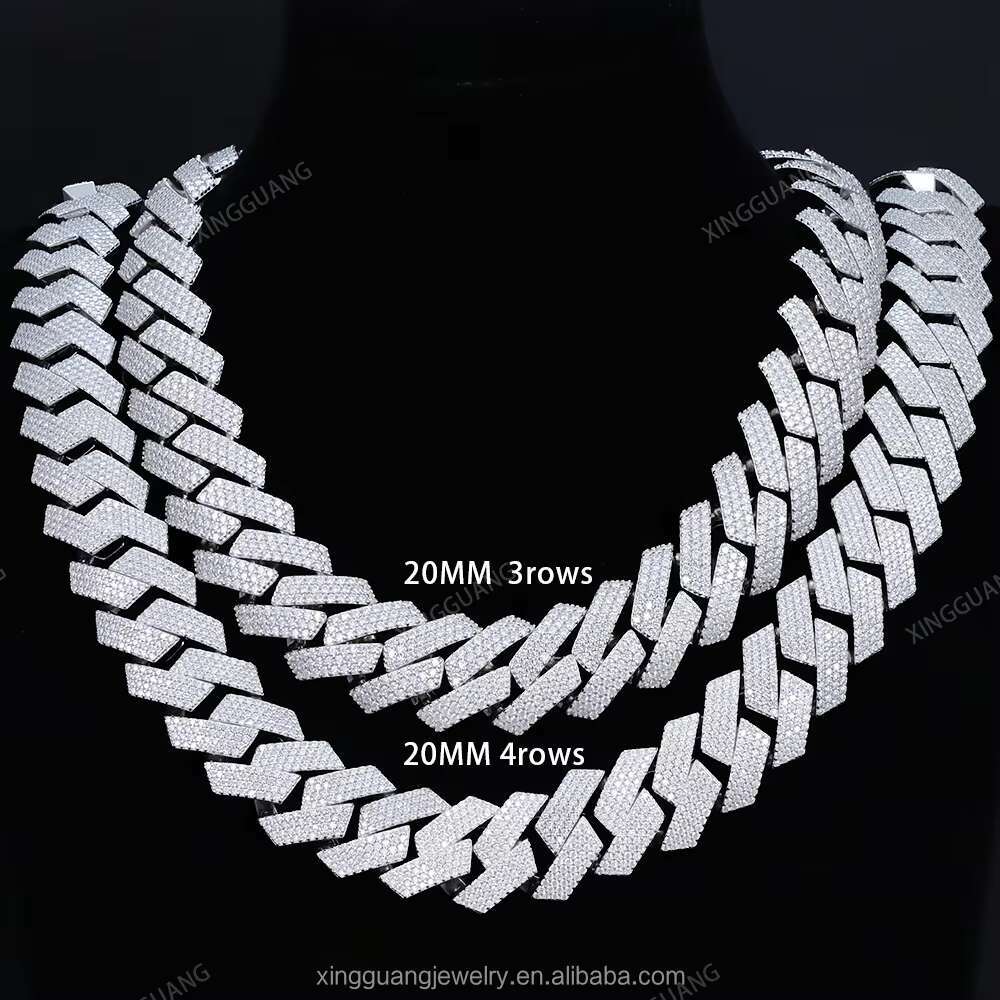 RTS Sterg Sier Gold Plated Hip Hop Jewelry 20MM 22MMwide Vvs Moissanite Cuban k Chain