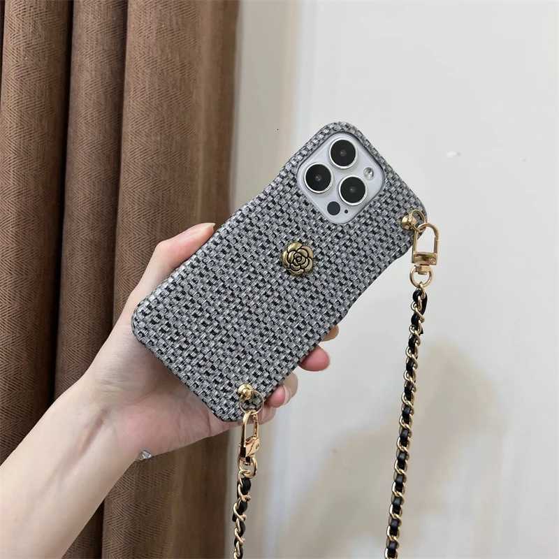 Luxury lia Golden Ball diagonal Cross rope phone case for iPhone 13 16 Woven phone case Dust-proof for 12 14 15Prax Y251112