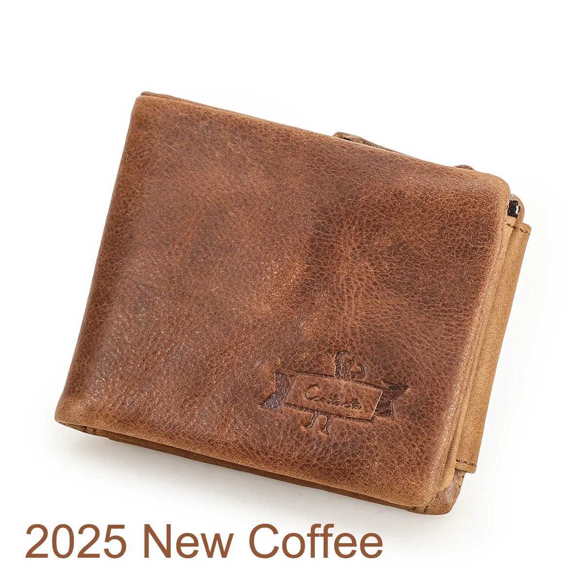 CONTACT genuine Crazy Horse leather mens wallet three fold wallet zipper coin pocket wallet denim leather wallet Z250411