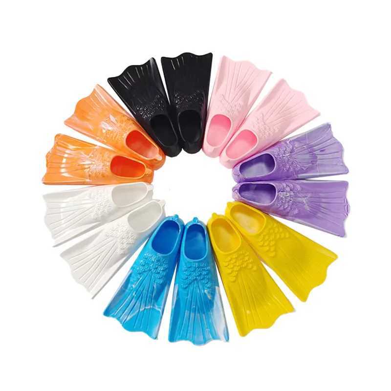 Colorful silicone short fin swimming split mermaid flip cover suitable for adults children light diving equipment and freestyle swimming gearY250412