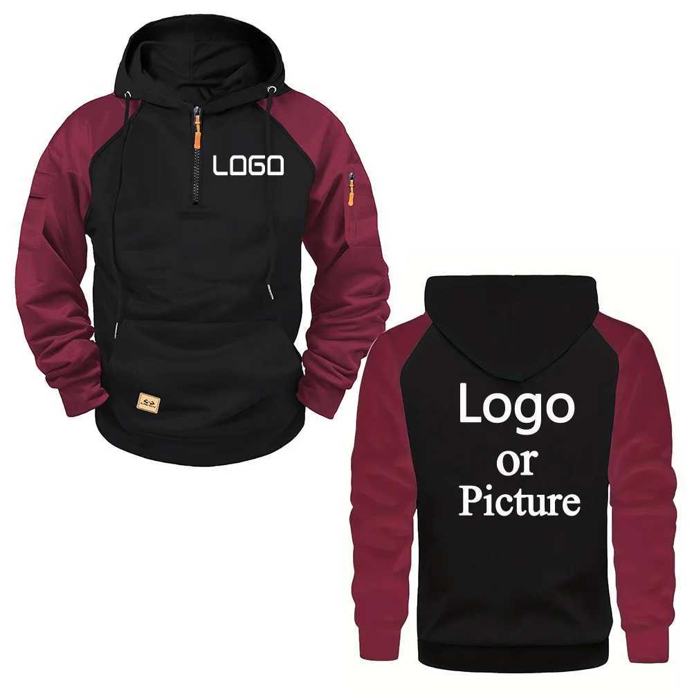 POD customization Custom printed hoodie color-blocked casual stylish warm hooded sweatshirt unisex personalized street style hoodieT251112