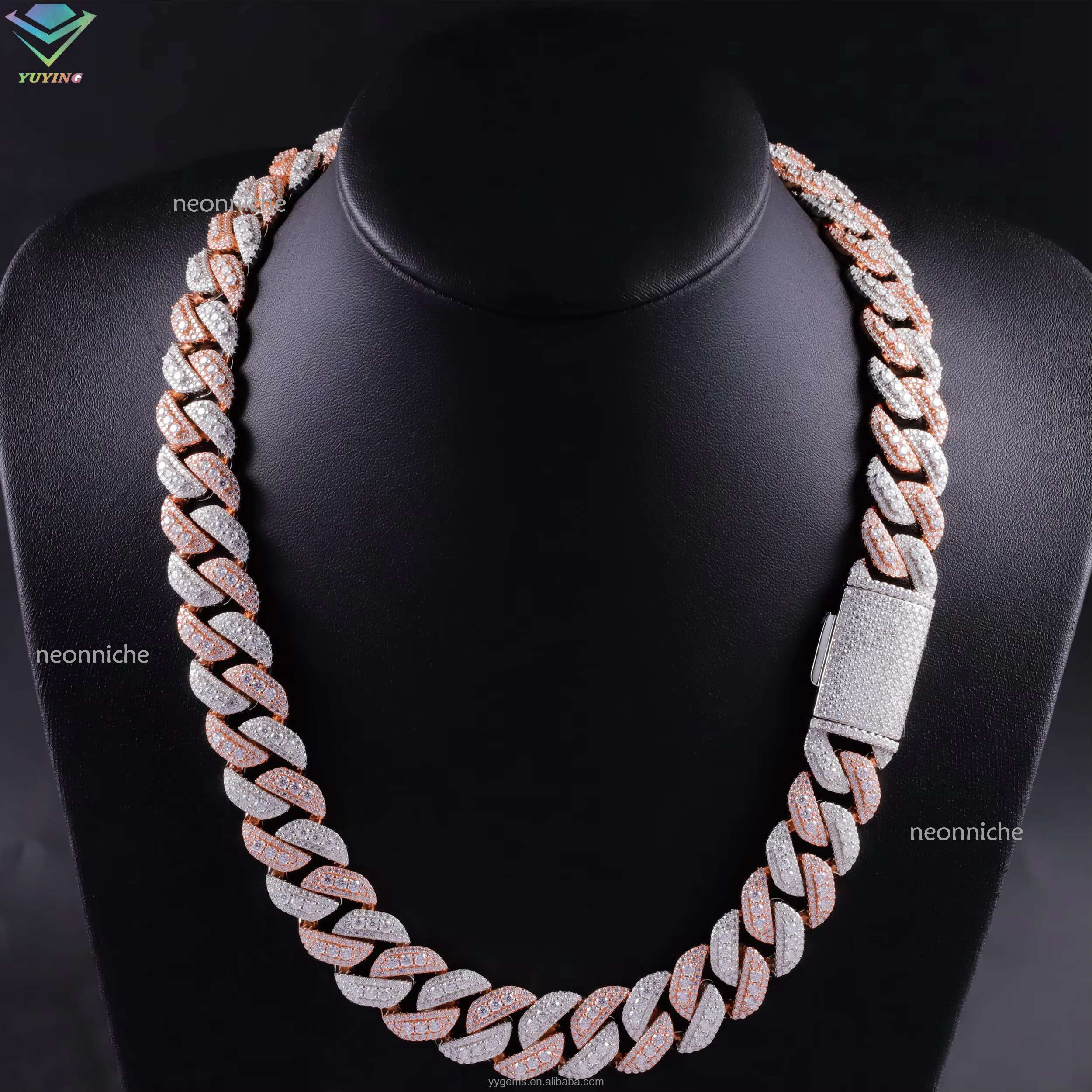 Best Selg Pass Tester 15mm Sterg Sier Iced Out Hip Hop FL Moissanite Dia Cuban k Chain Men