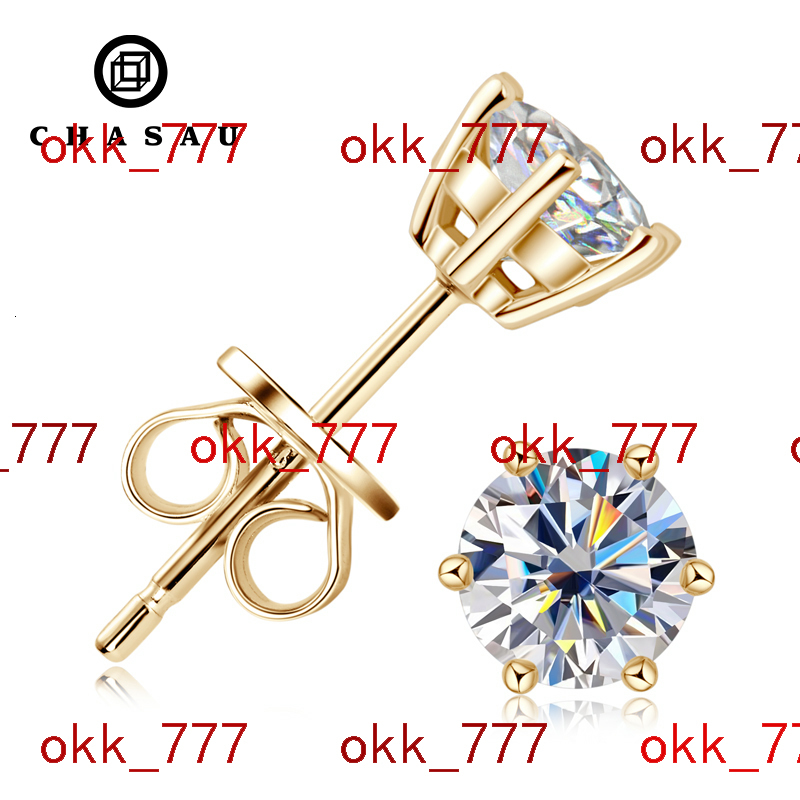 Latest Style High Quality 5mm Moissanite 925 Sterling Silver Eco Friendly 6-claw Classic Stud Earrings