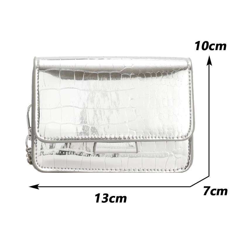 Vintage Women Sier Chic Crossbody Bag Designer Small Shoulder Bags Fashion Gold Mini Square Cute Pu Leather Handbag