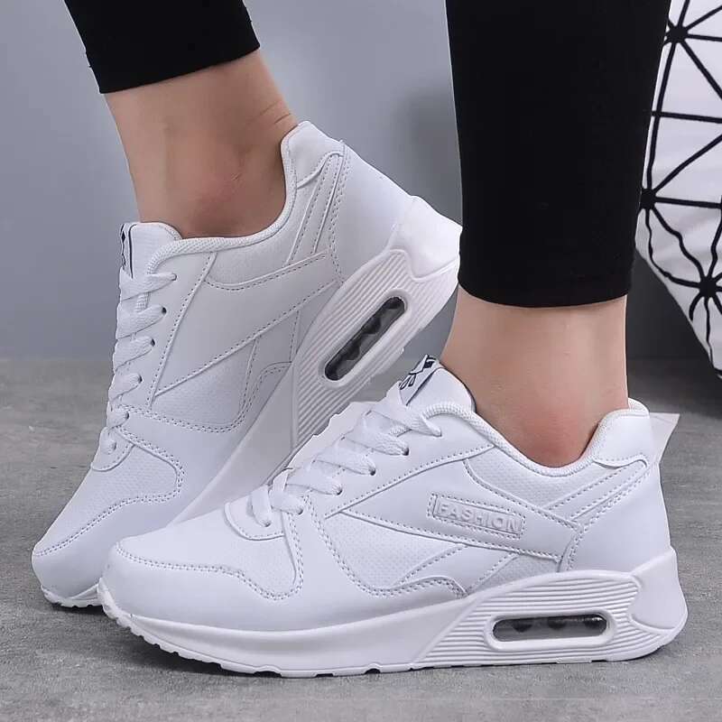 2025 Summer New Women's Sports Shoes Air Cushion Sports Shoes Leather Blue White Pink Outdoor Designer Fashion Walking and Slow Running Shoes