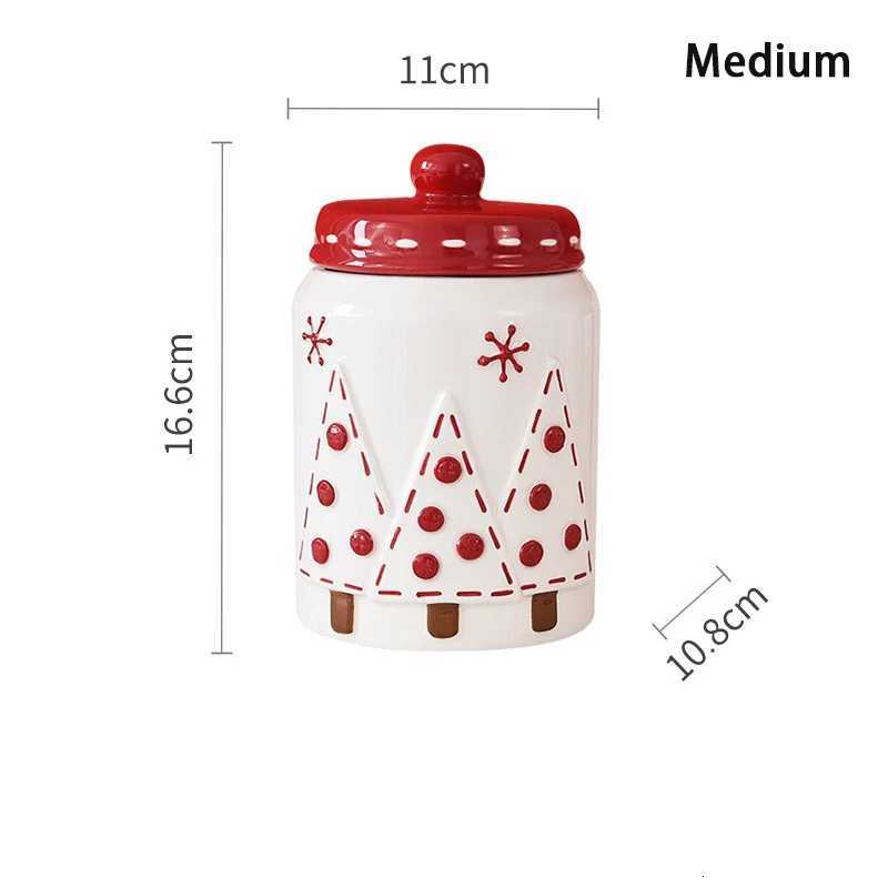 Christmas JUSTINLAU Santa Claus Elk Tree Round Ceramic Sealed Jar Candied Dried Fruit Nut Food Storage Container Kitchen Accessories Y251112