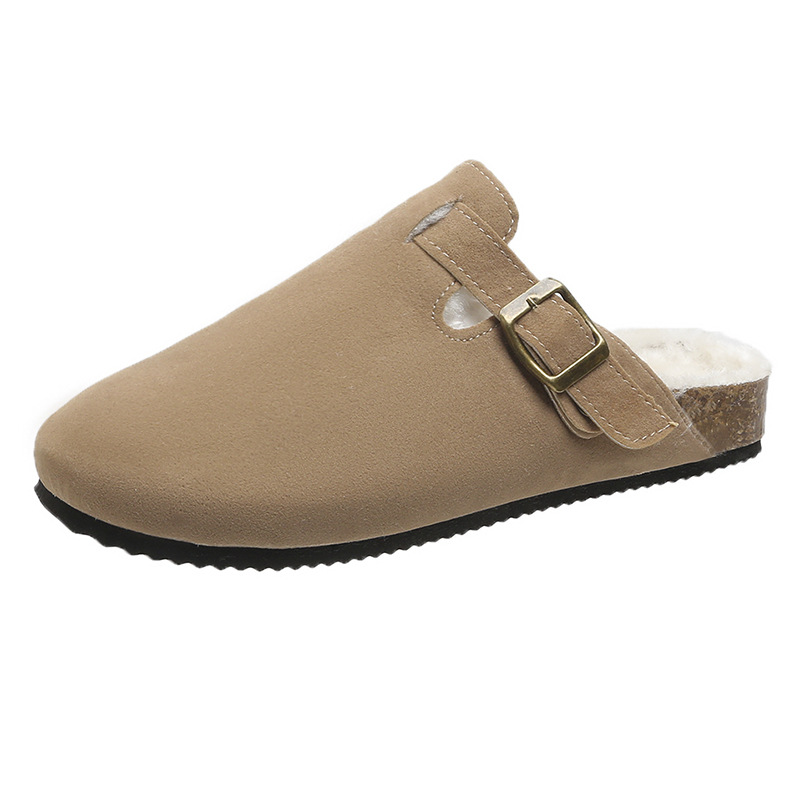 Designer slippers Baotou Half Dragged free Shipping One foot sandals Round head half drag Women wearing sandals outside 2025