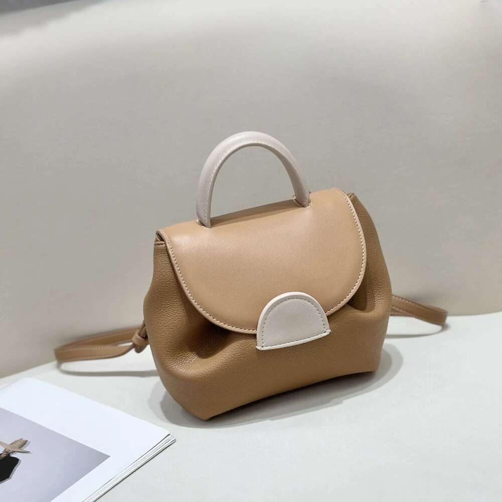 French Niche Design Handbag Lychee Pattern Contrasting Pig One Shoulder Crossbody Smig Face Bag Small Size