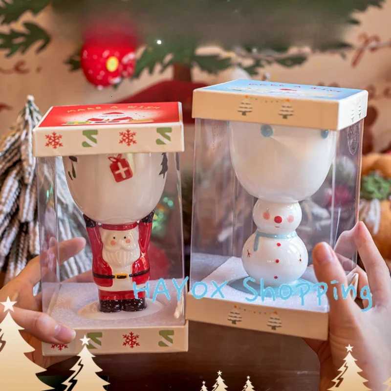 Christmas 3D Snowman Ceramic MugsChristmas Snowman Santa Ceramic Mugsfor Festival Drinking Experience Winter Holiday Tableware Y251112