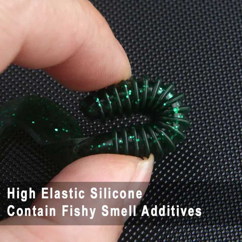 9/10pcs Soft Lures Silicone Bait 50/60/70mm Worm Jigging Wobblers Shrimp Fishy Smell Additive Tackle Bass Carp Artificial Bait Z250411
