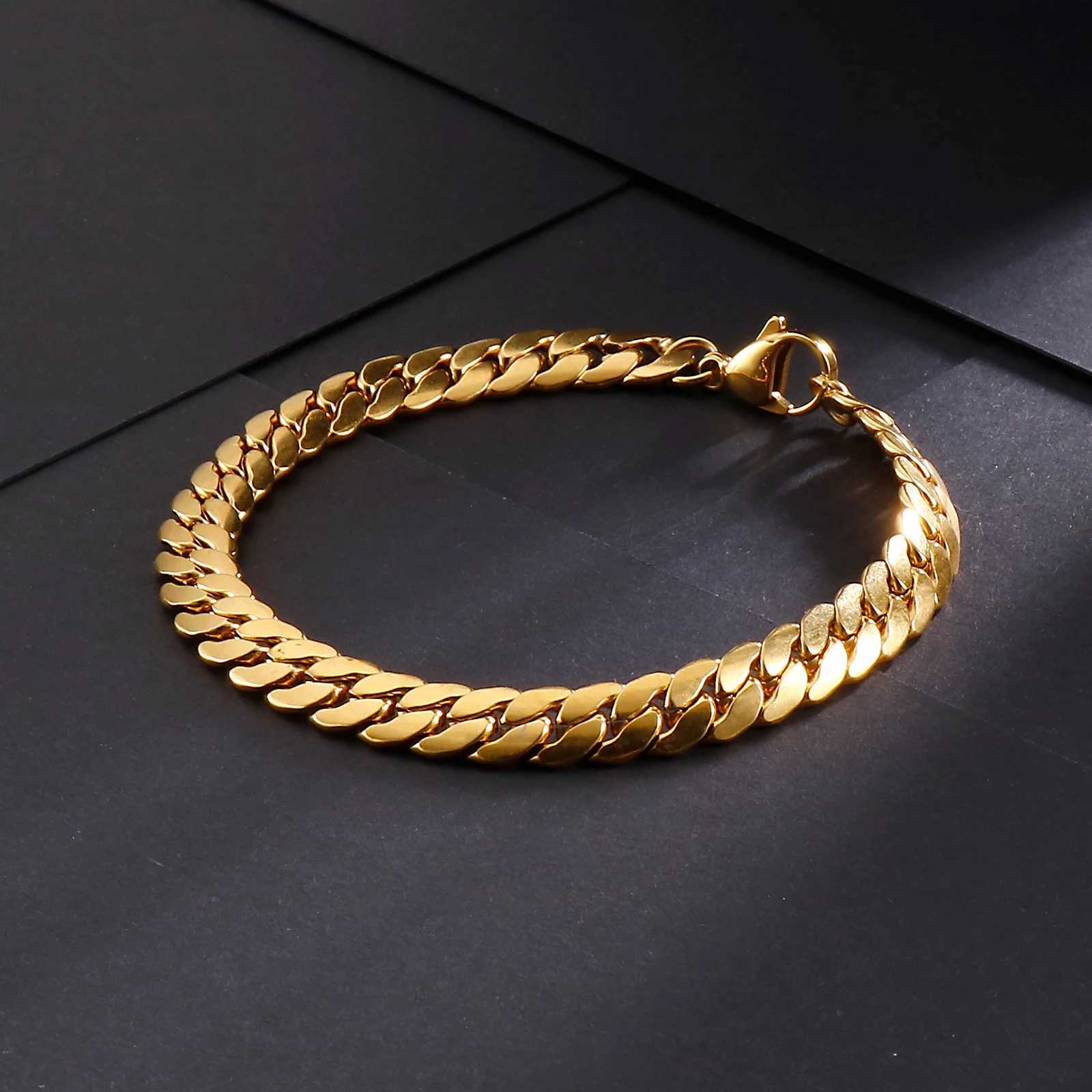 4/5/7mm Snake Chain Shiny Polished Link Couple Bracelet Simple Stainless Steel Trend jewelryC250411