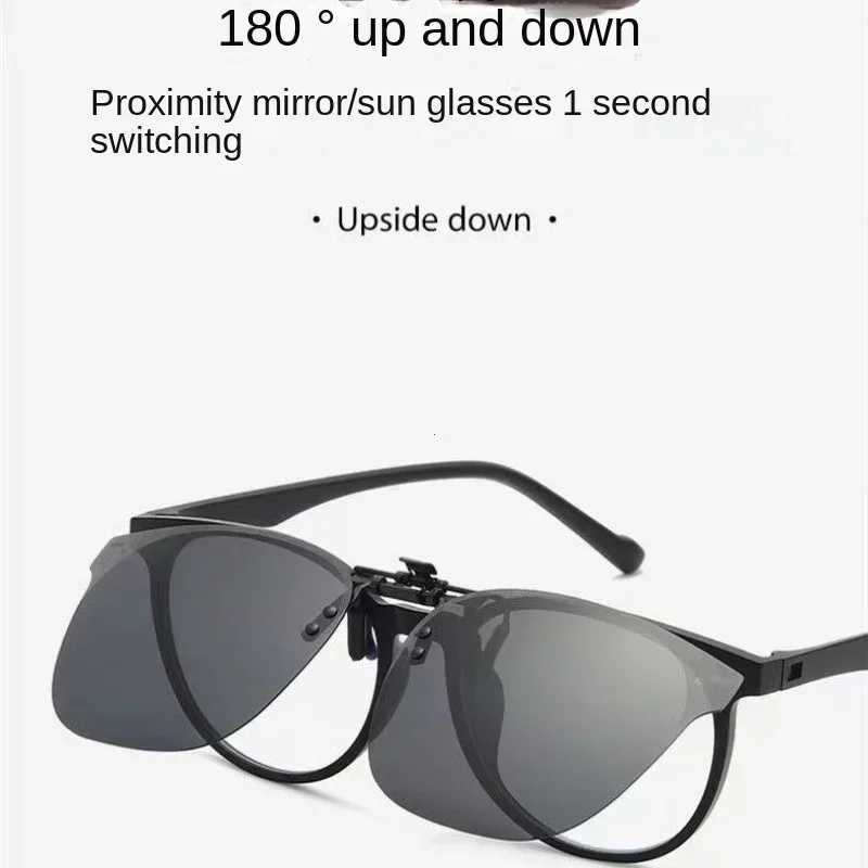 Men Clip On Sunglasse Polarized Flip up Glasses Women Gradient Photochromic Anti UV400 Sunglasses Night Vison GogglesC250411