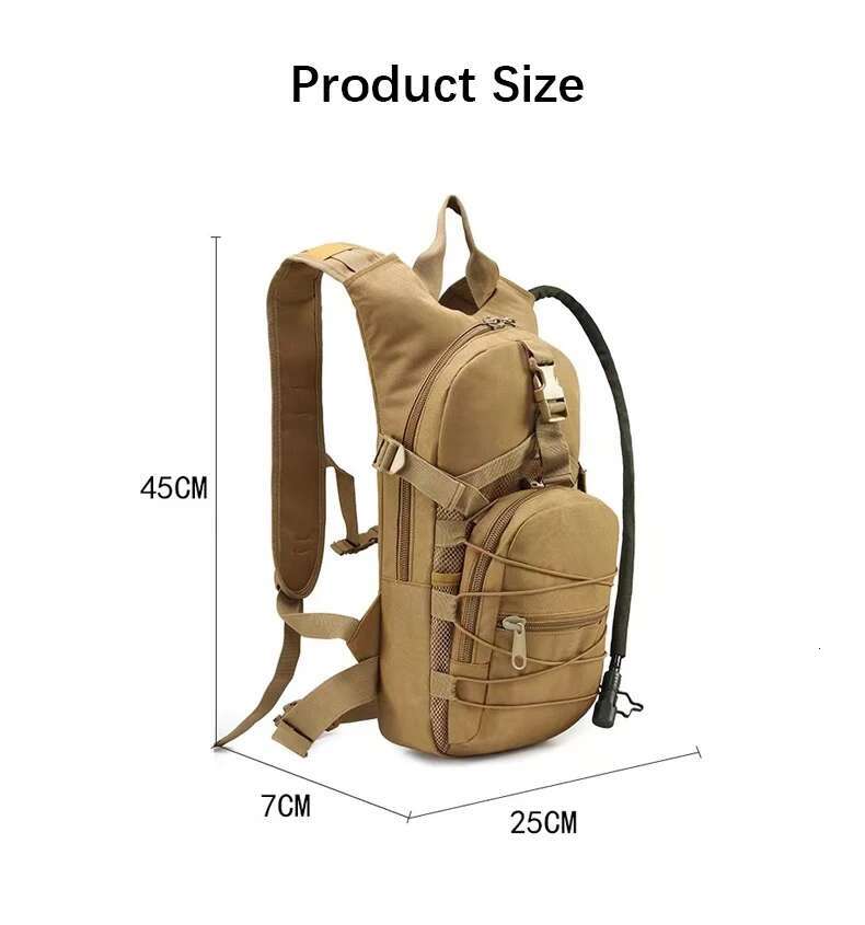Tactical Military Tactical Hiking Outdoor Travel Off-Road Backpack, 3L Water Bag