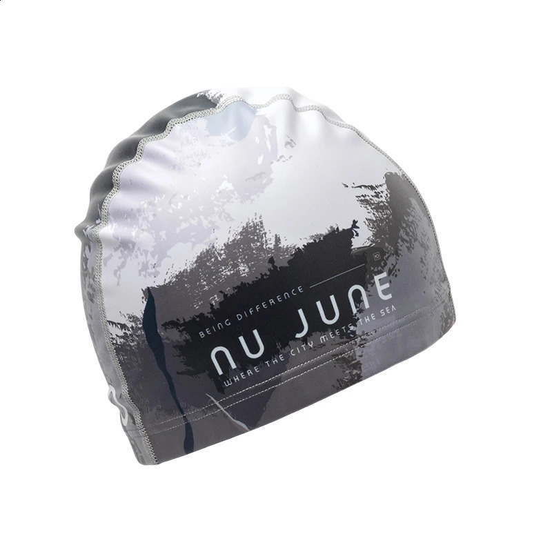 Nujune High Elastic Swimming Caps Adult Waterproof Stretchable Comfortable Ear Hair Protection Summer Pool Bathing Hat 250411
