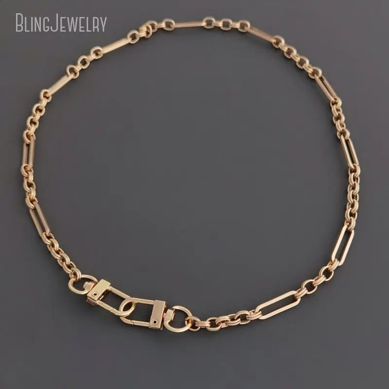 10 keychain clasps short gold colored chain links necklace amulet holder necklace statement gift Danielle jewelry 250409
