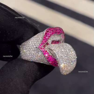 sier def vvs Hip Hop Jewelry Lab Dia custom hip hop colorful moissanite men's ring
