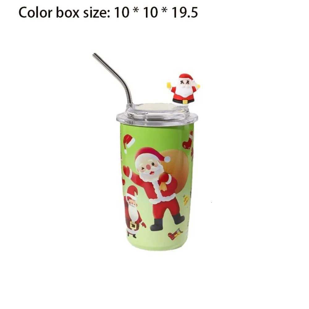 Christmas New Year 460ml Coffee Cup Christmas Stainless Steel Thermal Cup Reausable Portable Vacuum Mug Drinkware Y251112
