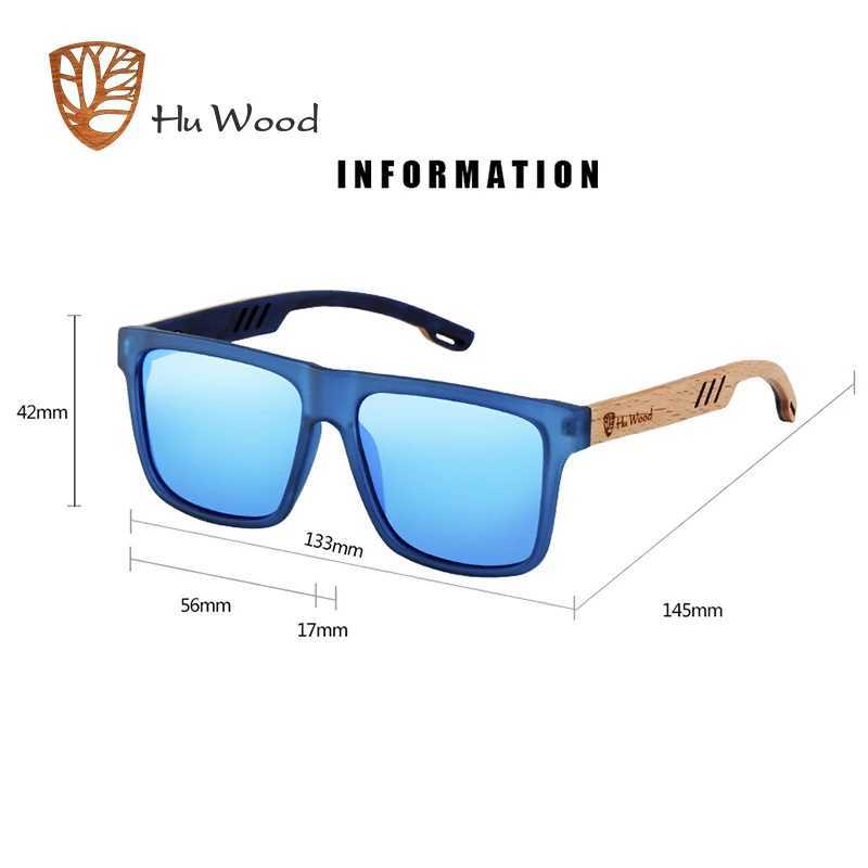 HU WOOD New High Quality Square Sunglasses For Men Polarized UV400 Fashion Sunglass Mirror Sport sun glasses Driving oculosC250411
