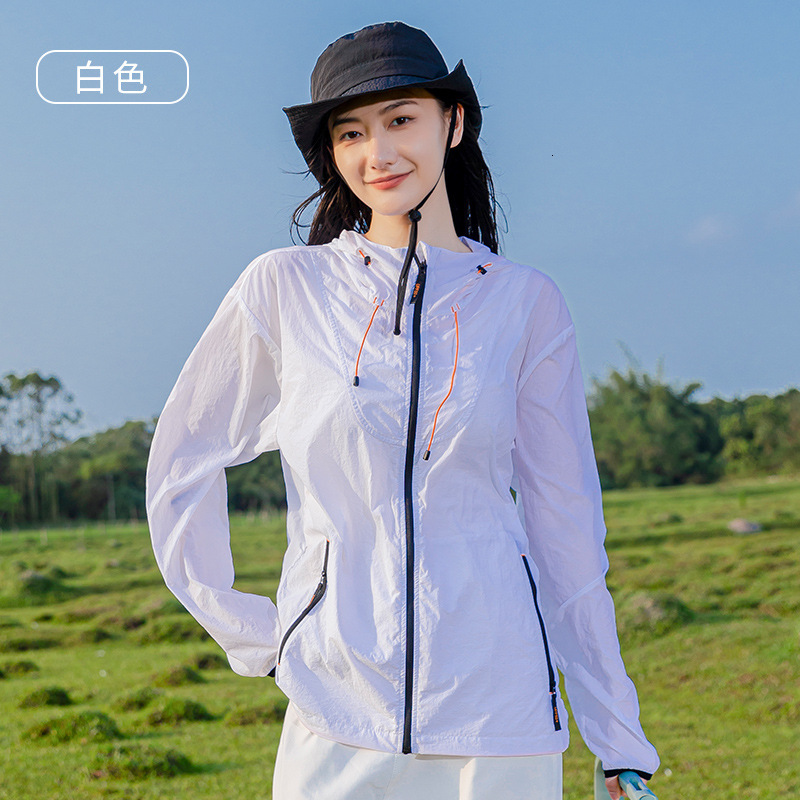 Outdoor Sun Protection Jacket for Women Summer Loose Hooded Uv Protection Clothing Ice Silk Breathable Skin Clothing Upf50