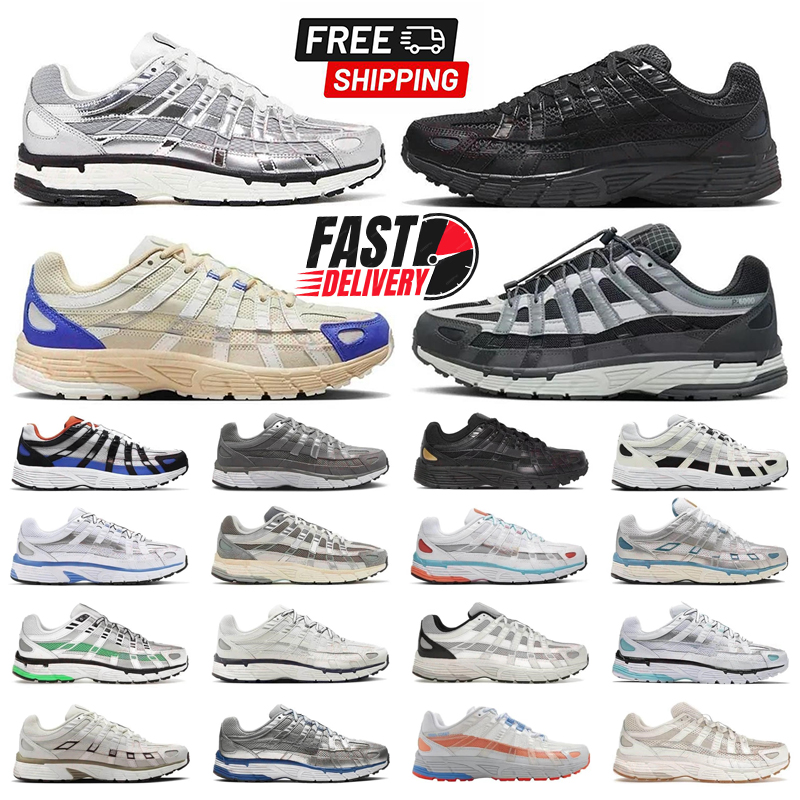 Designer Shoes Running Shoes P6000 for Men Women Sneakers Triple Black White Khaki Wolf Grey Metallic Sier Racer Blue Womens Outdoor Sports Trainers 36-45