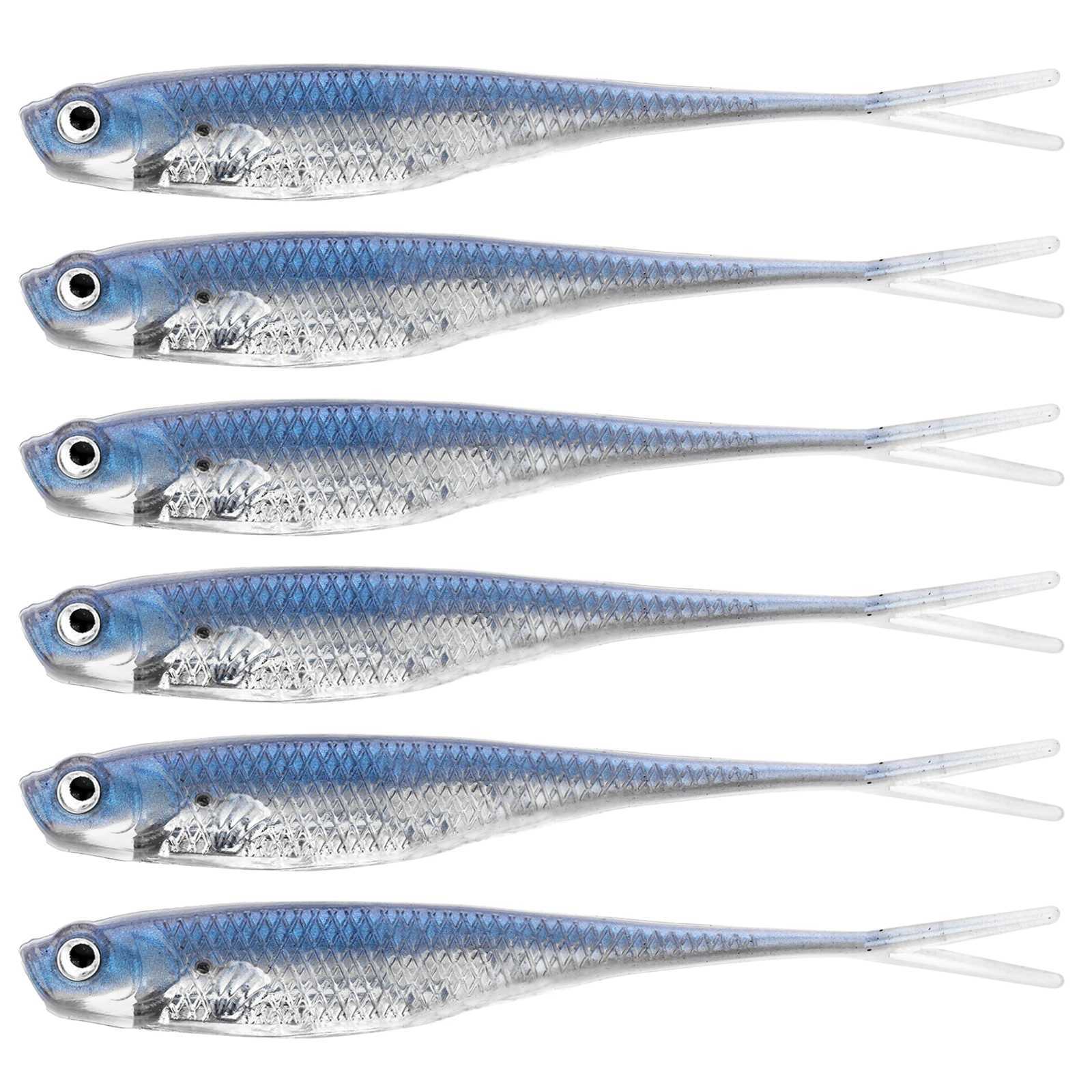 5pcs/6pcs Fishing Soft Bait 75mm100mm Shad Silicone Fishing Soft Lures Artificial Baits Swimbaits Bass Fishing Accessories Z250411