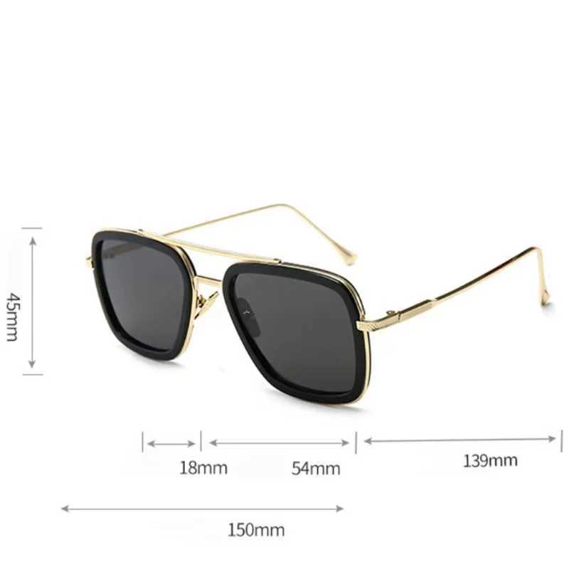 New Men Metal Square Sunglasses Male Classic Vintage Brand Sun Glasses Women Driving UV Protective Goggles UV400 EyewearC250411