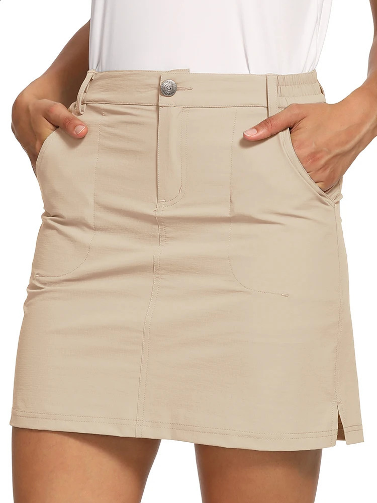 Women Outdoor Skort Golf Skort Skirt UPF 50 Quick Dry Zip Pockets Active Skirts Hiking Tennis Golf Workout Sport Running 250411