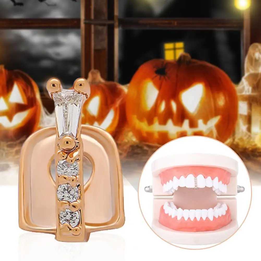 Grilz Tooth Bracket Heart shaped Cubic Zirconia Mens Hip Hop Vertical Rod Bracket W250412