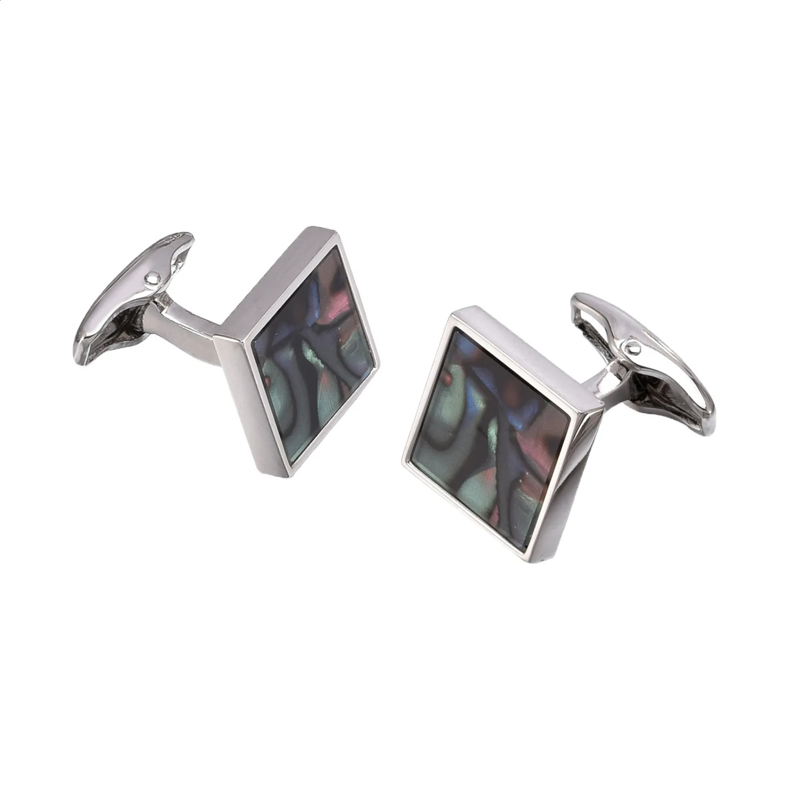 Mens cufflinks business suit cufflinks square French cufflinks tie clip set made of sea shell 250409