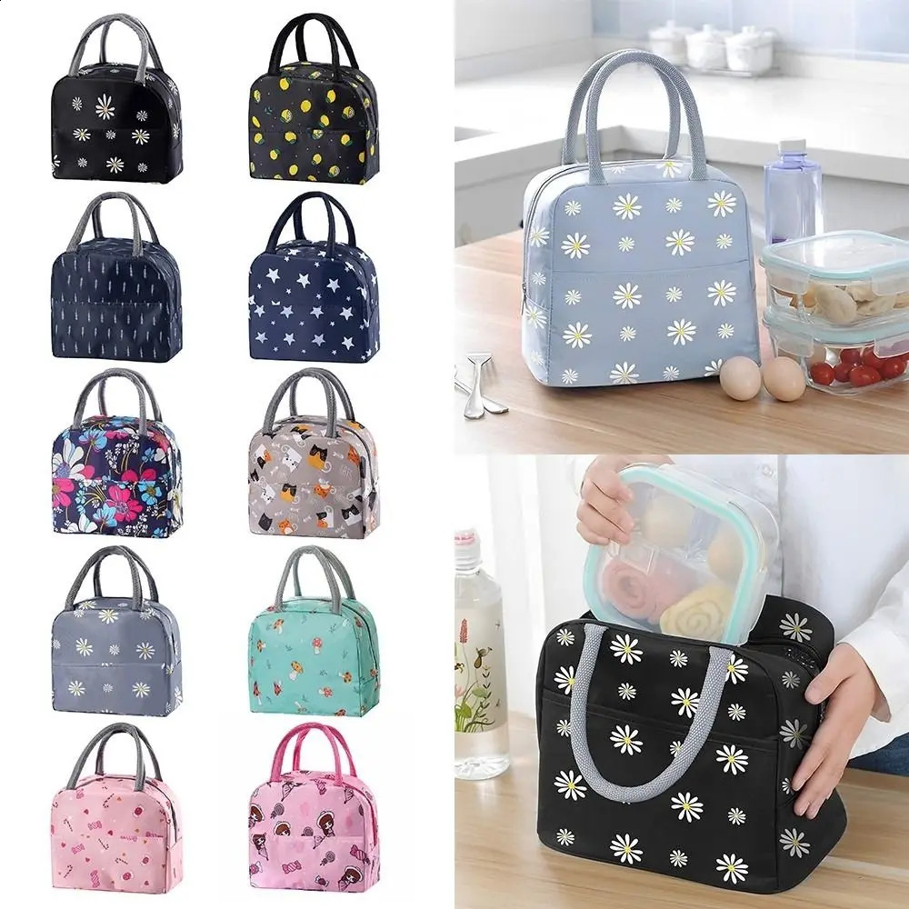 Reusable womens lunch bag large capacity small insulated cooler lunch container leak proof lunch handbag 250410