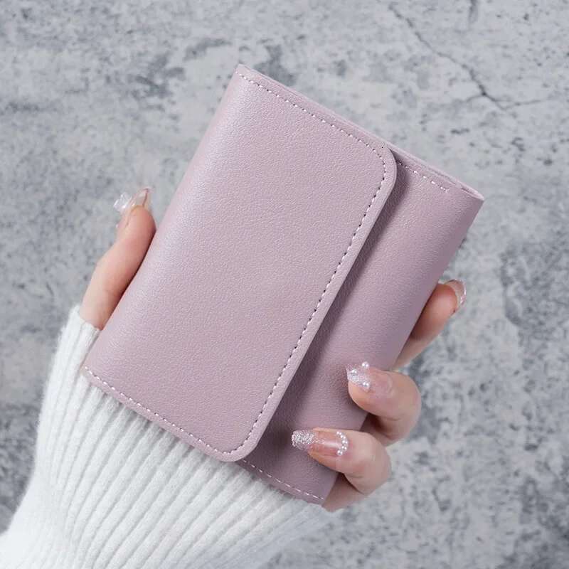 New Cute Small Wallets Girl Hasp Credit Card Holder PU Leather Coin Purse Female Wallet Short Purses for Women Gift ddmythur