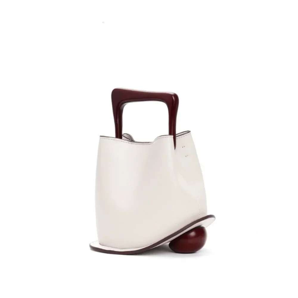 New Cowhide Genuine Leather Minority Korea Handbags Commuter Women Simple All-Match Bucket Large Capacity Advanced Shoulder Bag