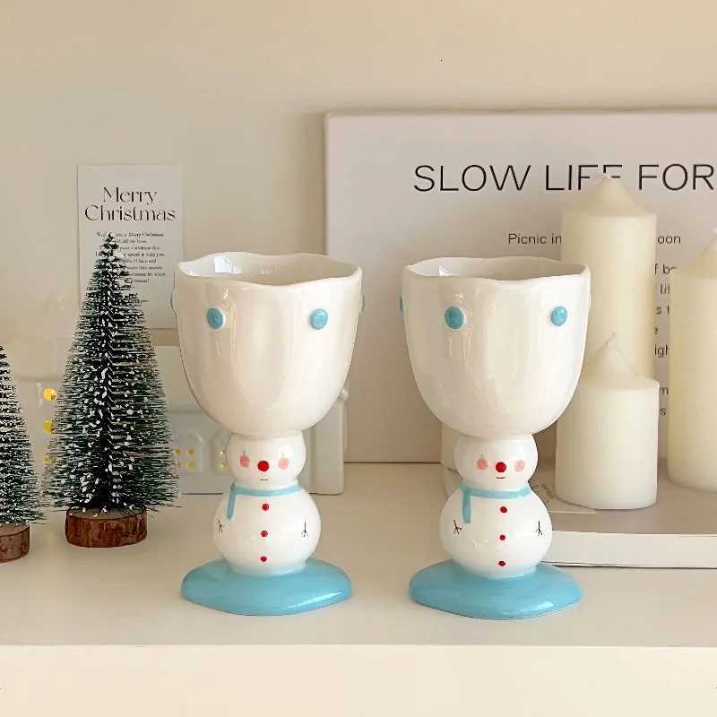 Christmas Christmas Cute 3D Snowman Shaped Water Cup Hand Painted Tall Cup High Beauty Gift for Friends As A Companion Gift Y251112