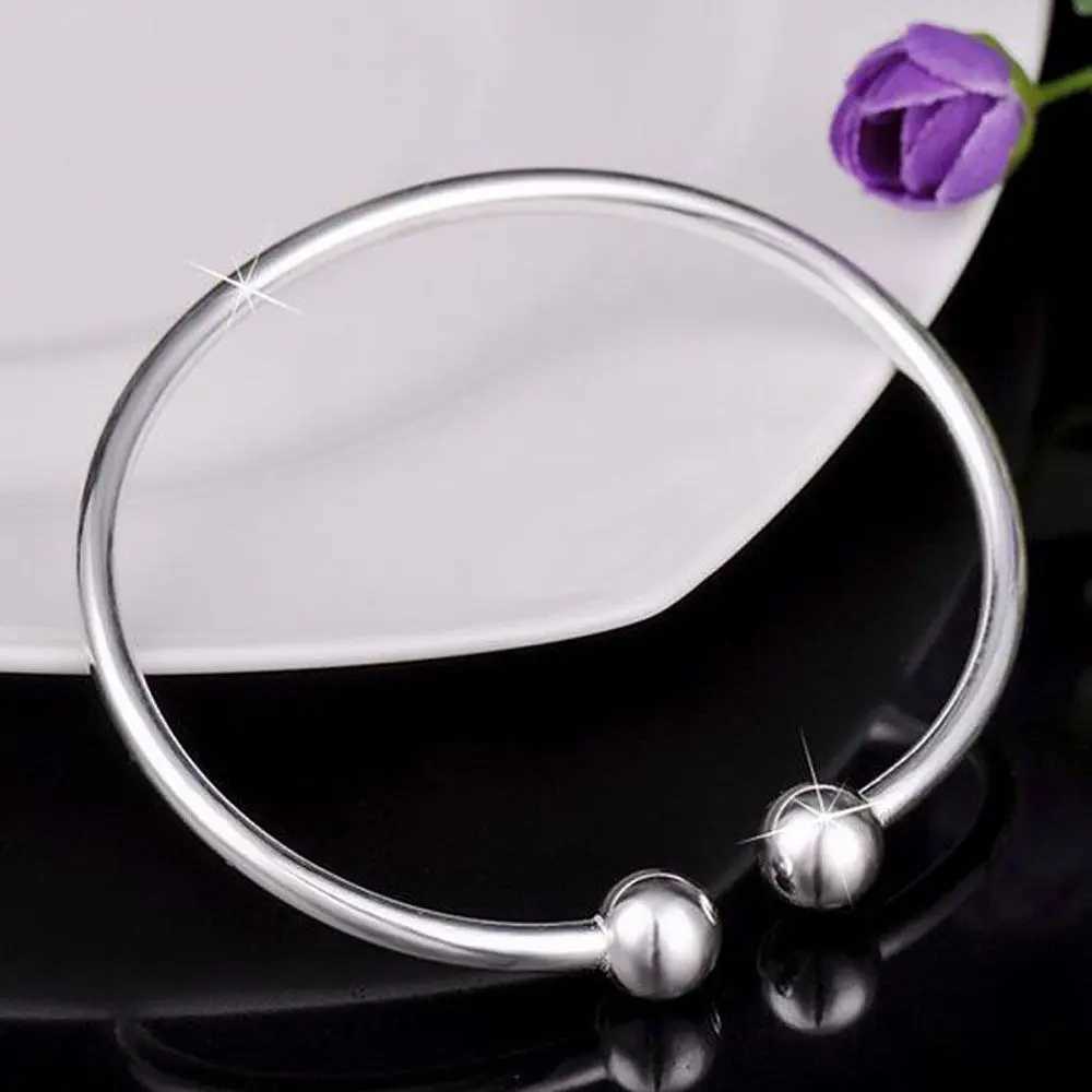 1pc Smooth Solid Bead Bracelet Cufflinks Bangles For Women Man Wedding Engagement Party JewelryC250411