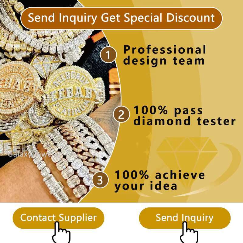 Hot Sale Luxury Women Iced Out Jewelry 925 Silver Rose Gold Plated 8mm Cuban Link Chain Moissanite Diamond Cuban Bracelet