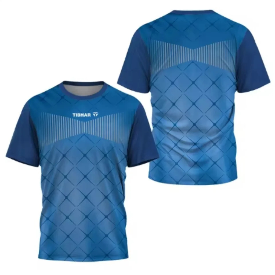 Summer Triangle Fragments Mens Table Tennis T-shirt Badminton Mens Quick Drying Breathable Short Sleeve 250411