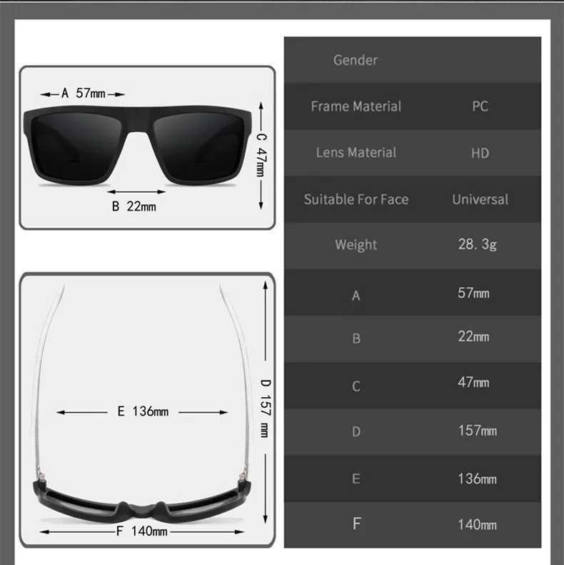 2024 Square Polarized Sunglasses Men Women Classic Sports Outdoor Fishing Travel Colorful Sun Glasses UV400 Goggles Z250411