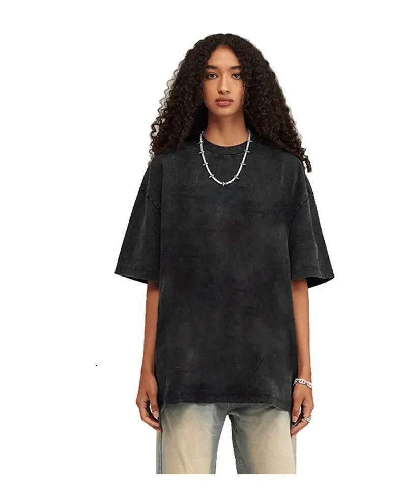 230G Men's 100% Cotton Vintage Short-Sleeved T-Shirt Men Y2k American Retro T Shirt Women Summer Hip Hop Tees Haruku T-Shirts