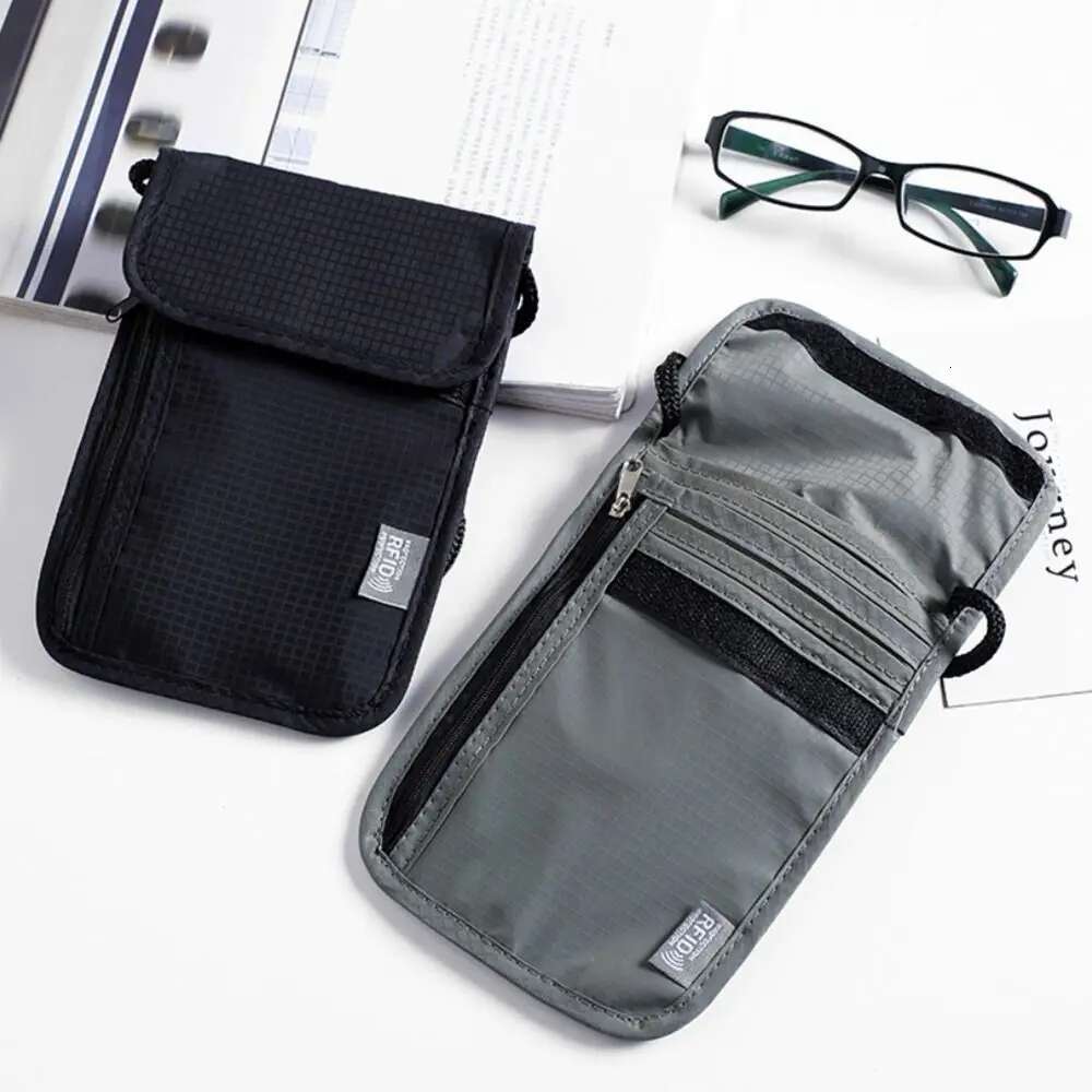 1 Pcs Waterproof RFID Nylon storage bag Travel document passport Bag Neck Wallet Money Document Card Passport Pouch ddmythur