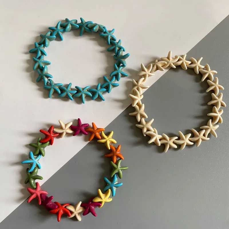 Fashion Starfish Blue White Bracelets for Men Women Boho Beach Charm Jewelry Sea Star Colorful Bracelet Couple Gifts WholesaleC250411