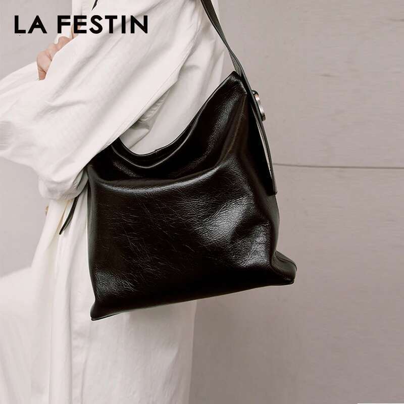 LA FESTIN Original 2024 New Large Capacity Crossbody Shoulder Handbag Women Designer Bags Leather Bag Big Size
